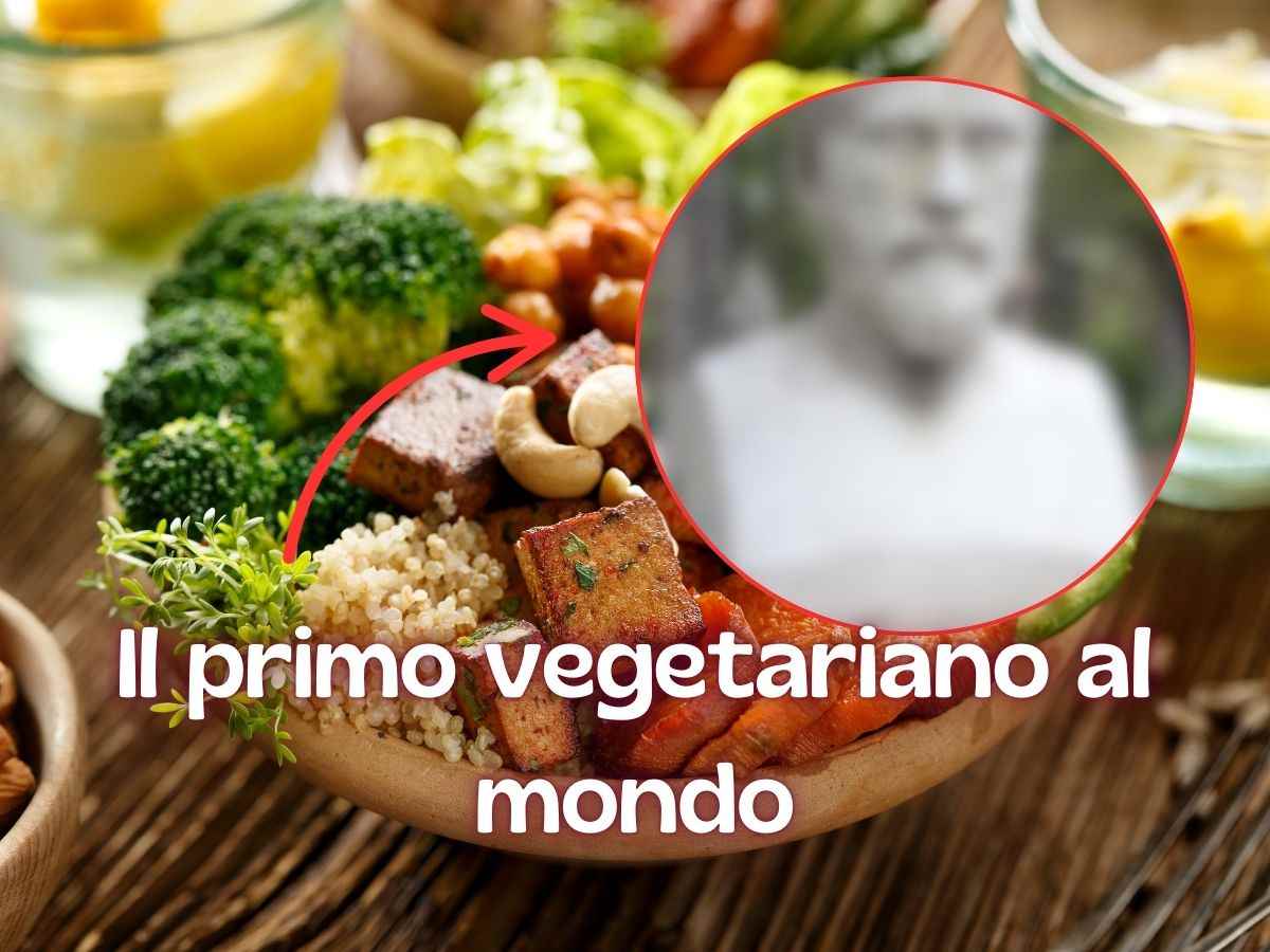 piatto vegetariano sullo sfondo