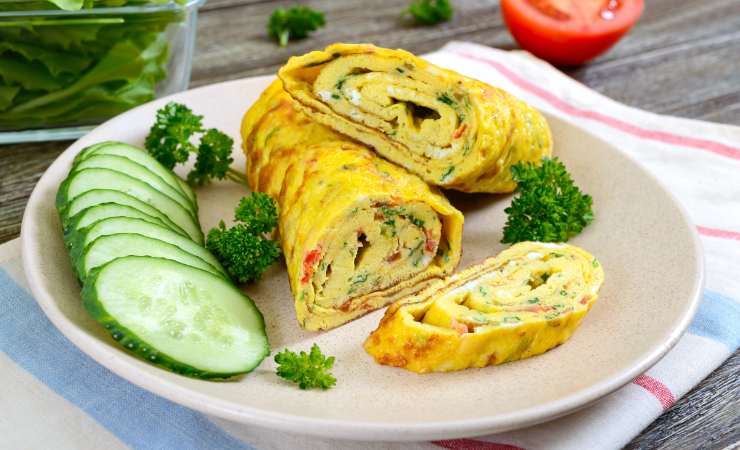 rotolo di frittata con bresaola
