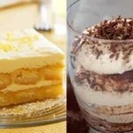 a sinistra tiramisù al limone, a destra fit