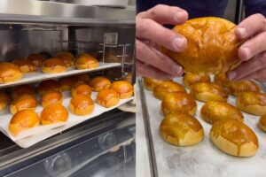 delle brioche in forno e dopo essere state cotte