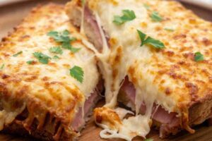 Pane con mozzarella filante