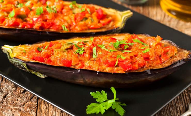 Melanzane ripiene impiattate