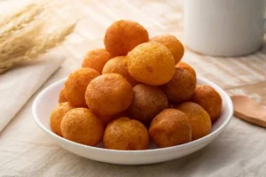 Piatto con palline di formaggio fritte