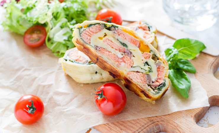 strudel di salmone a fette