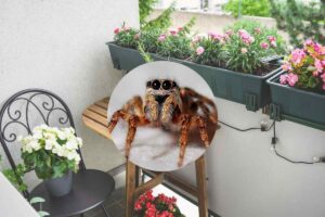 piante sul balcone e un ragnetto nel cerchio