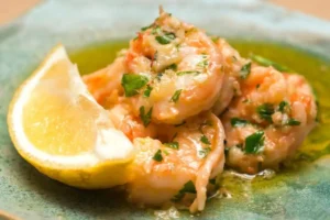 Gamberi con limone e salsa