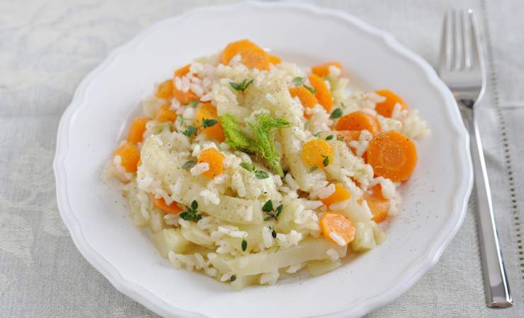 risotto sedano finocchio e carote