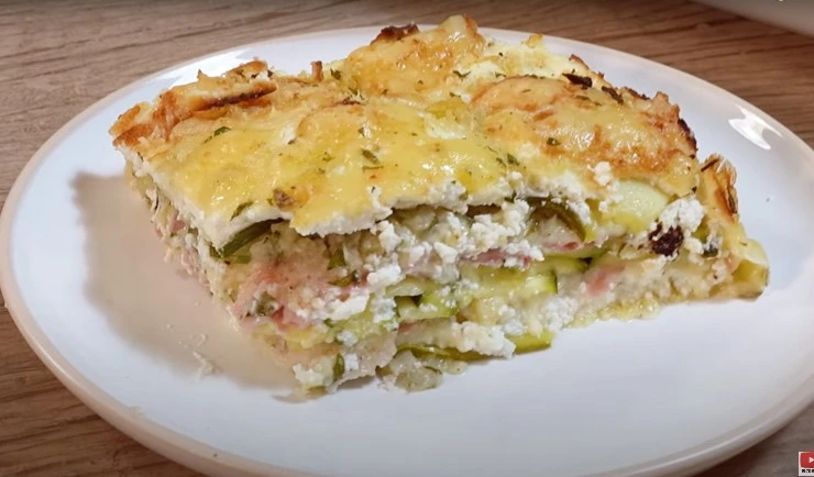 fetta di sformato di zucchine