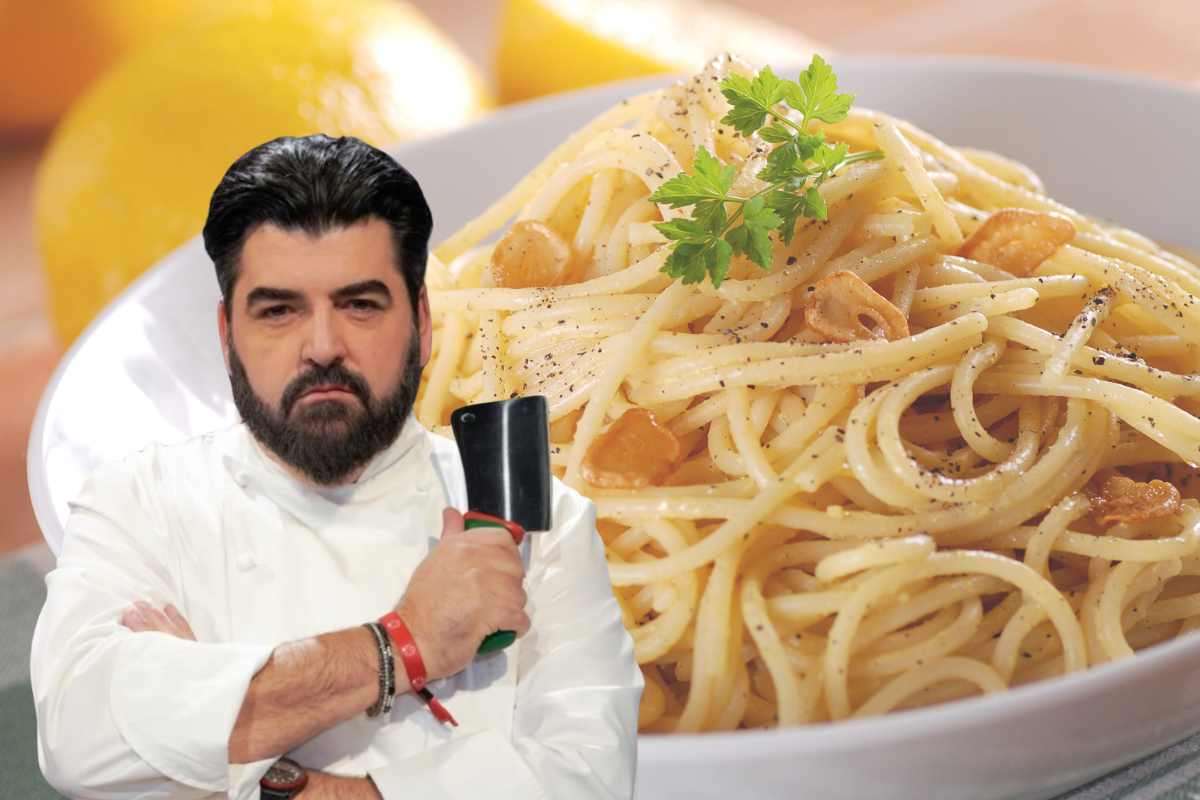 cannavacciuolo e piatto di spaghetti