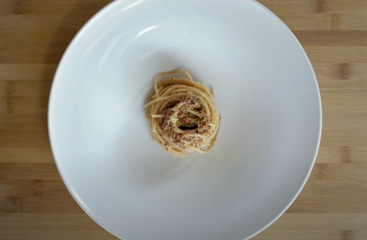 piatto con giro di spaghetti