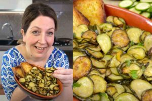 una donna e le zucchine
