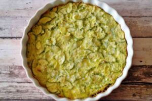 sformato di zucchine in una pirofila