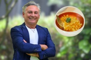 francesco paolantoni e piatto di pasta e patate