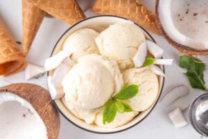 Gelato al cocco con menta