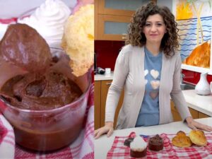 granita al cioccolato e floriana di tuorlo rosso