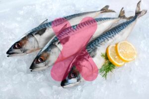 pesce e una x rossa