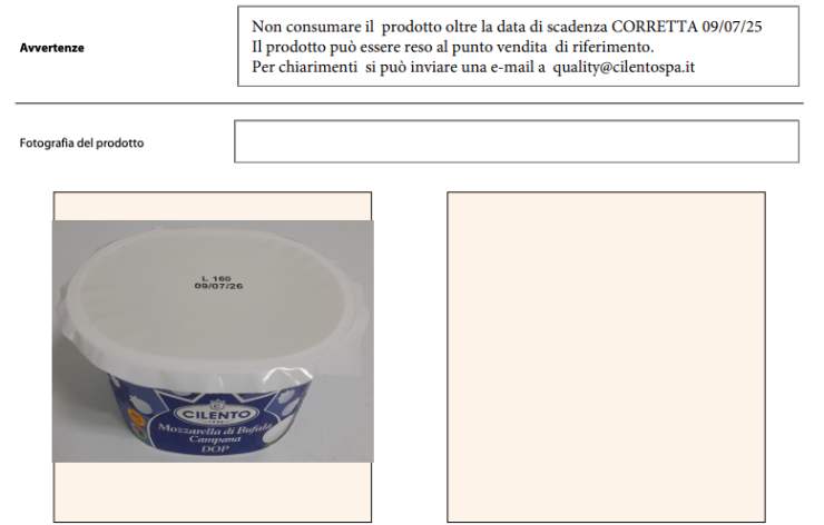 richiamo della mozzarella