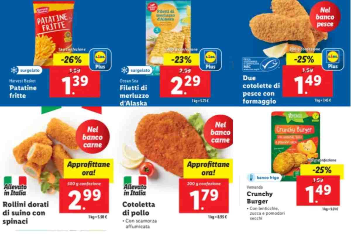 Volantino con cibi fritti Lidl
