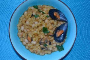 piatto di pasta fagioli e cozze