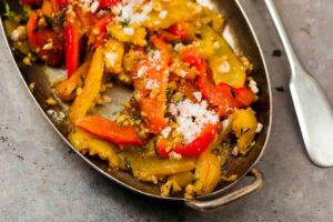 teglia di peperoni con pangrattato