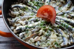 Alici in toriera con pomodoro