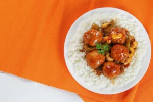 polpette al sugo sopra del riso