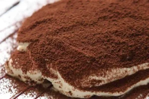 Dolce al mascarpone con polvere di cacao