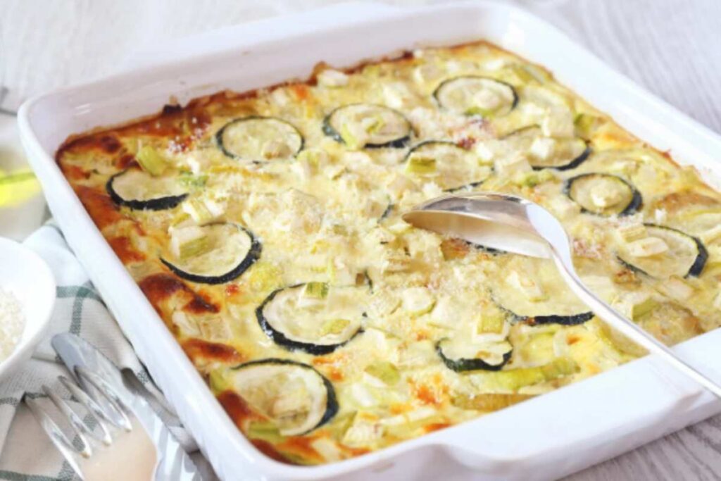 sformato di zucchine dentro ad una teglia