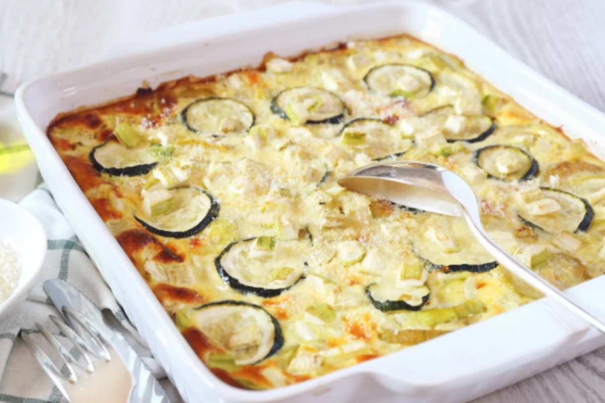 sformato di zucchine dentro ad una teglia