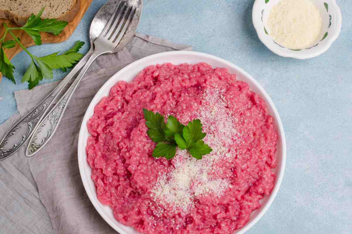 Risotto fucsia con menta