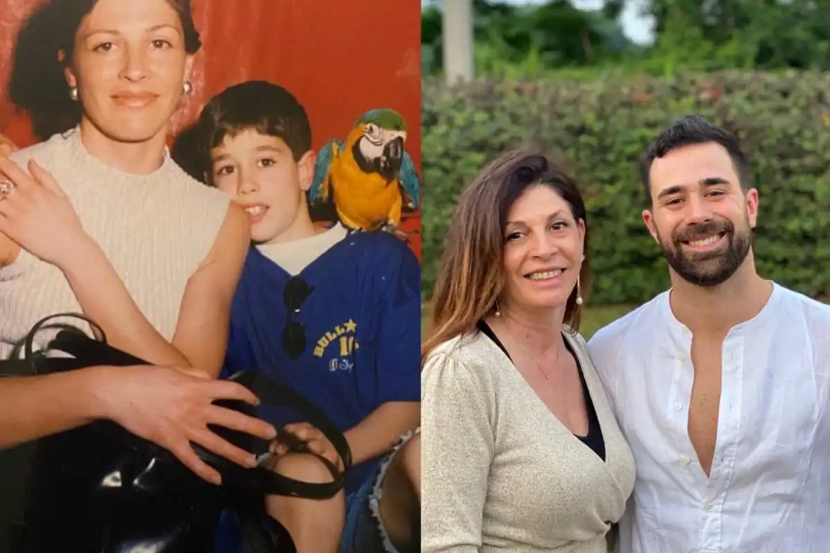 Roberto Valbuzzi con la mamma, da piccolo e da grande