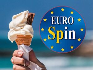 logo eurospin e cono gelato