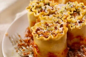 piatto di girelle di lasagna