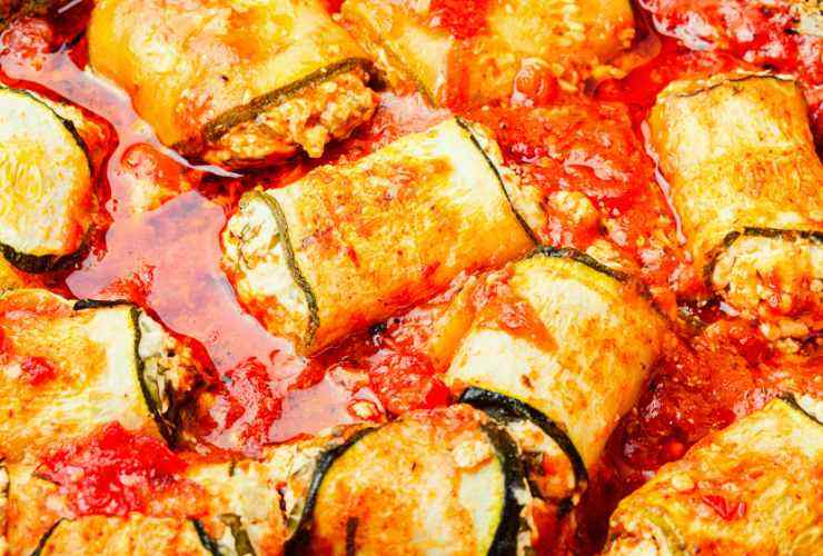 involtini di zucchine al sugo