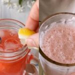limonata di anguria con spicchio di limone