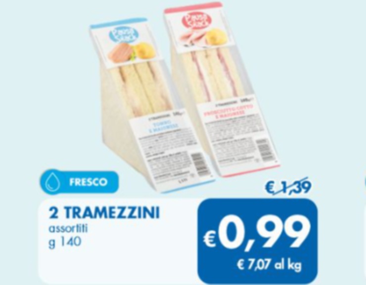 due confezioni di tramezzini