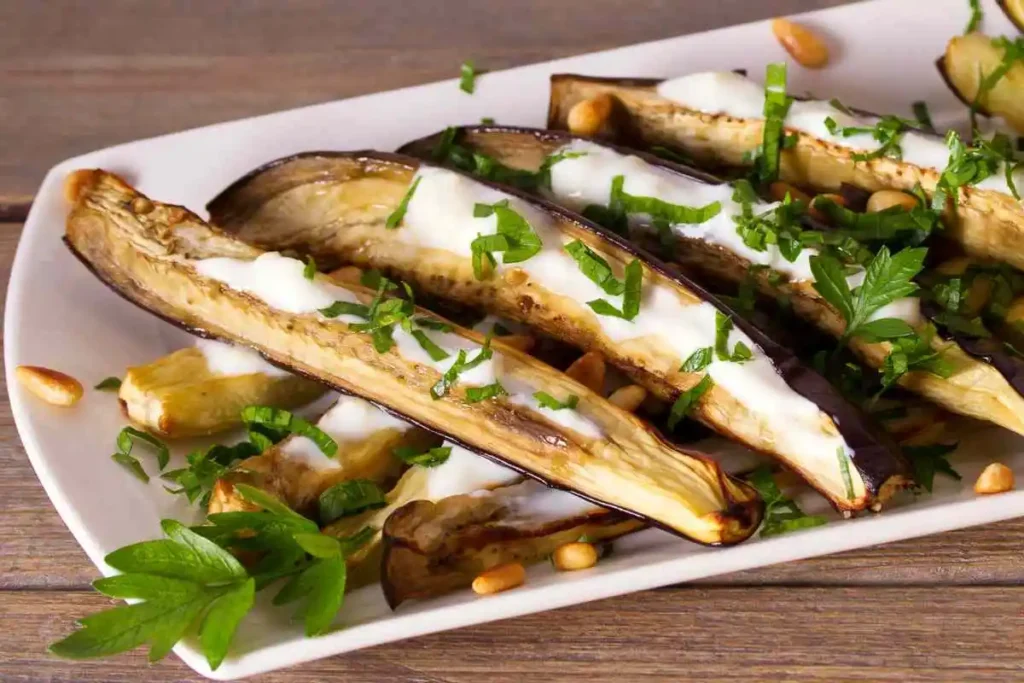 melanzane grigliate con salsa yogurt