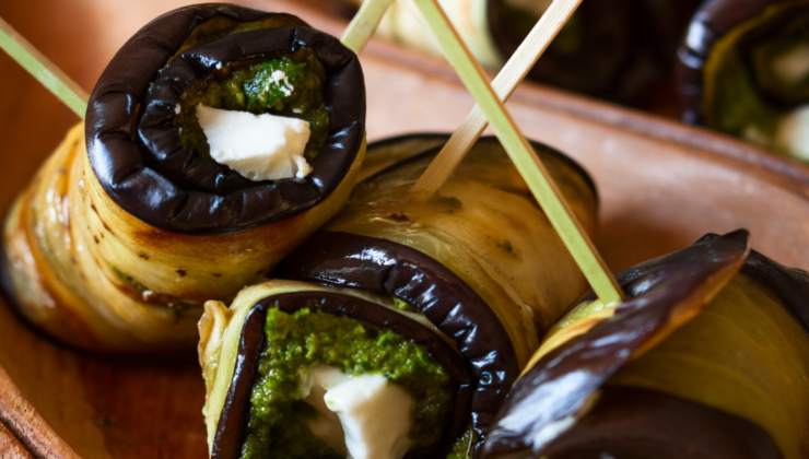 involtini di melanzane ripieni di pesto