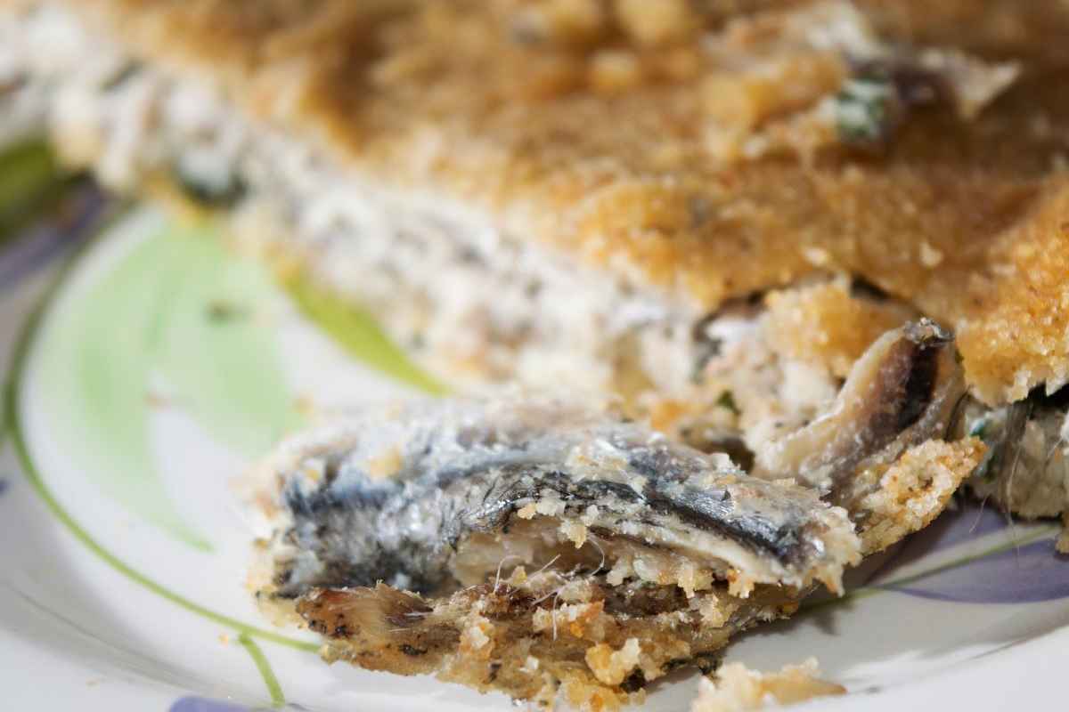 Porzione parmigiana di alici
