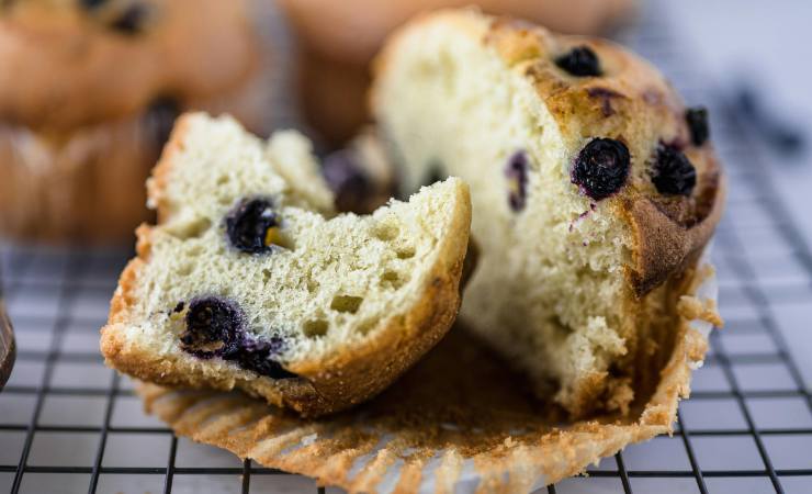 mini muffin ai mirtilli tagliato