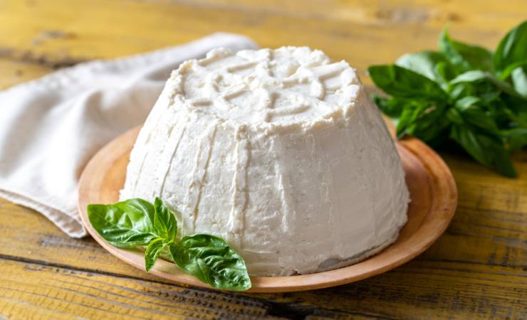 ricotta e ciuffo di basilico