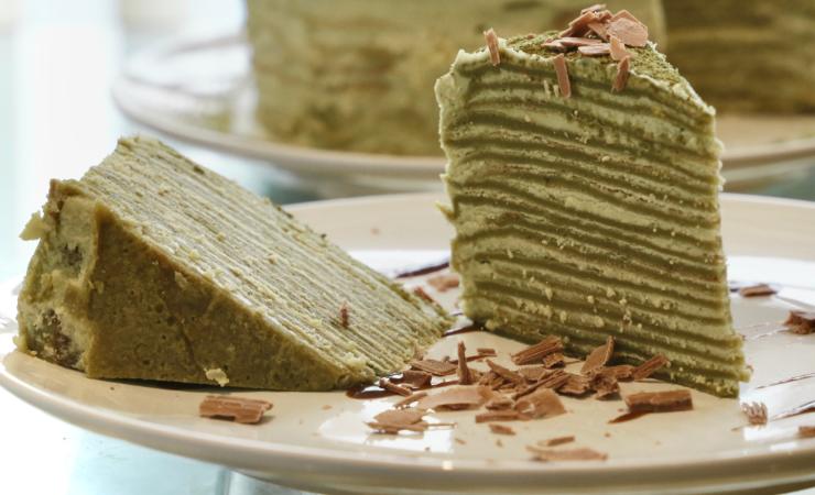 fette di torta al pistacchio
