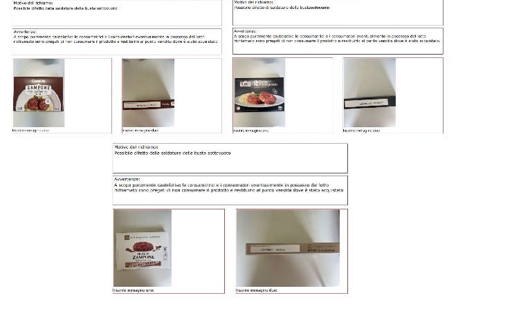 Screen richiami alimentari Fette di zampone senza pelle precotte