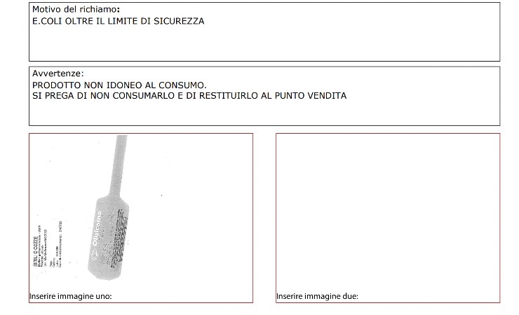 Screen ritiro alimentare
