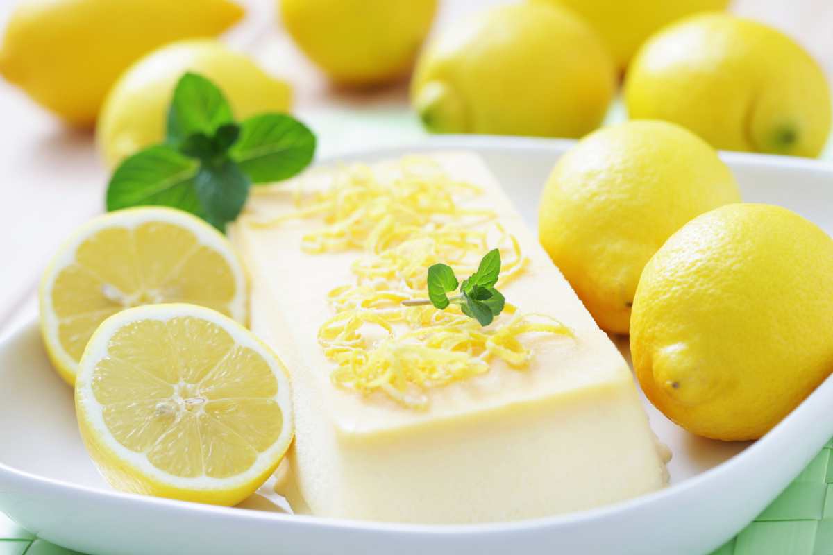 semifreddo in un piatto con i limoni