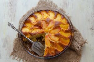 torta alle pesche