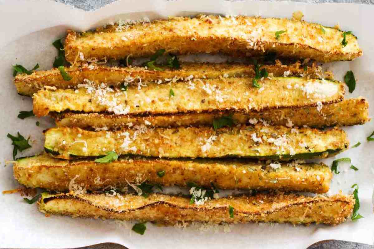 bastoncini di zucchine gratinati