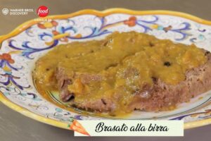 brasato alla birra in un piatto