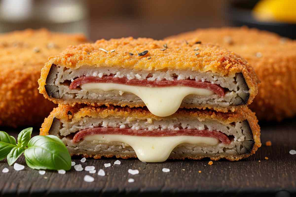 cotolette di melanzane tagliate a metà