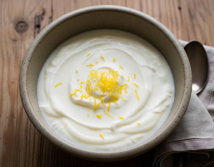 crema al latte con scorza di limone
